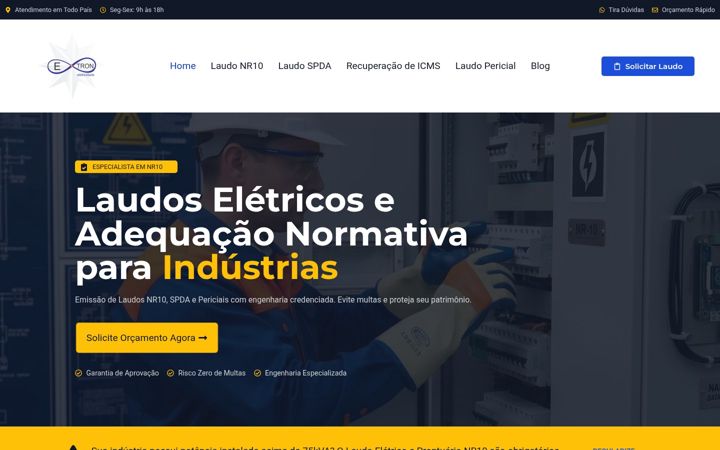 Zrzut ekranu etroneletricidade.com.br