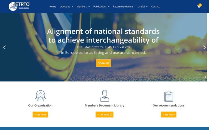 Screenshot of etrto.org