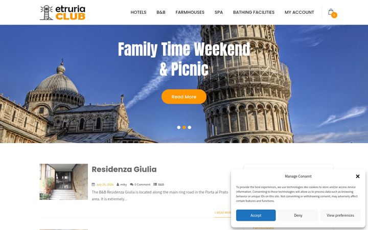 Screenshot of etruriaclub.com