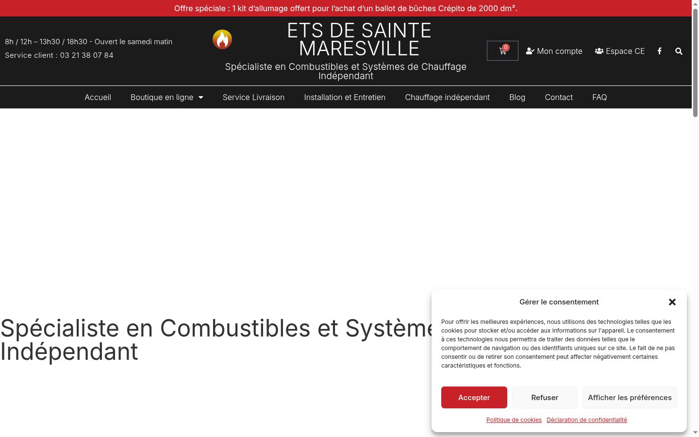 Screenshot des Einwilligungsbanners vor jeglicher Interaktion