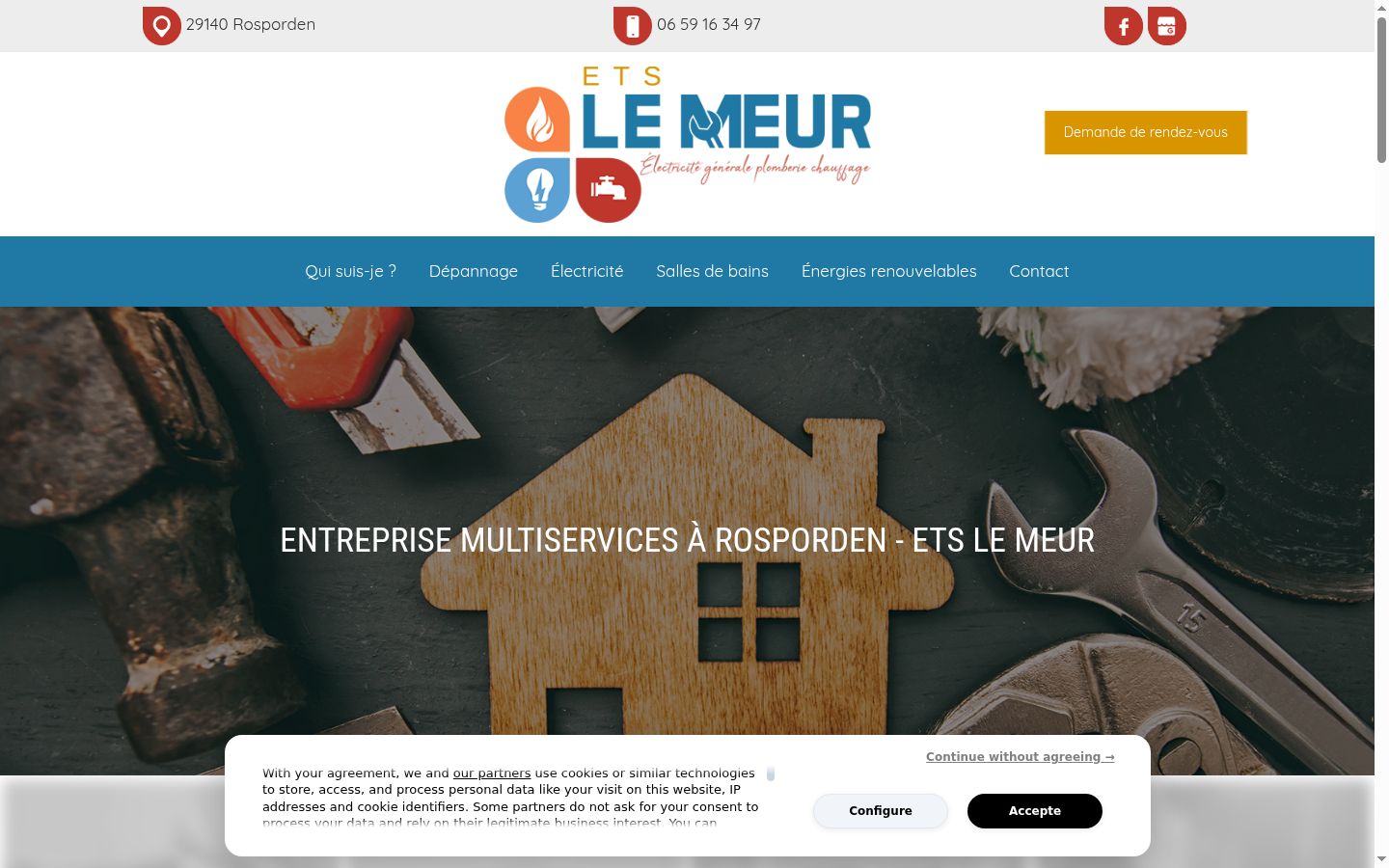 Screenshot tal-banner tal-kunsens muri qabel kwalunkwe interazzjoni