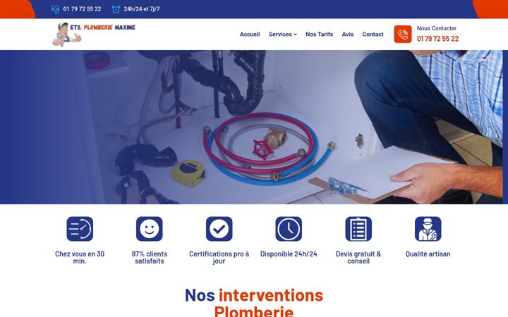 Snímek obrazovky ets-plomberie-maxime.fr