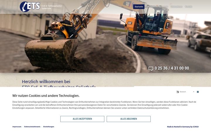 Screenshot of ets-senden.de