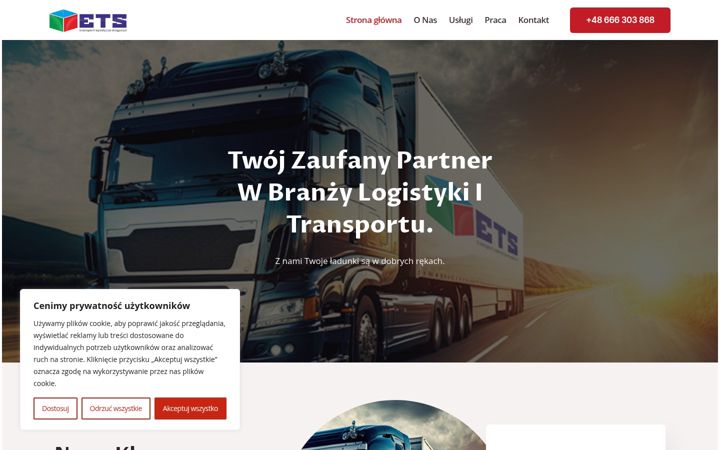 Snímek obrazovky ets-transport.pl
