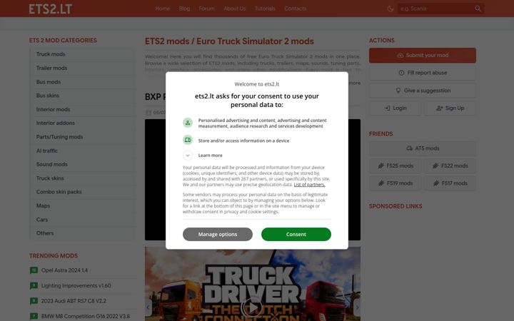 Screenshot of ets2.lt