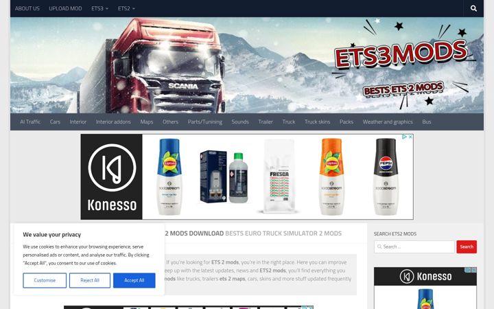 Screenshot of ets3mods.com