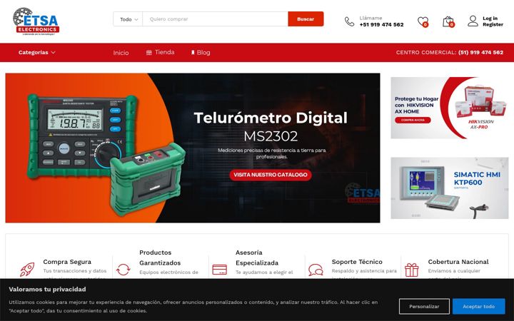 Screenshot of etsaelectronica.com