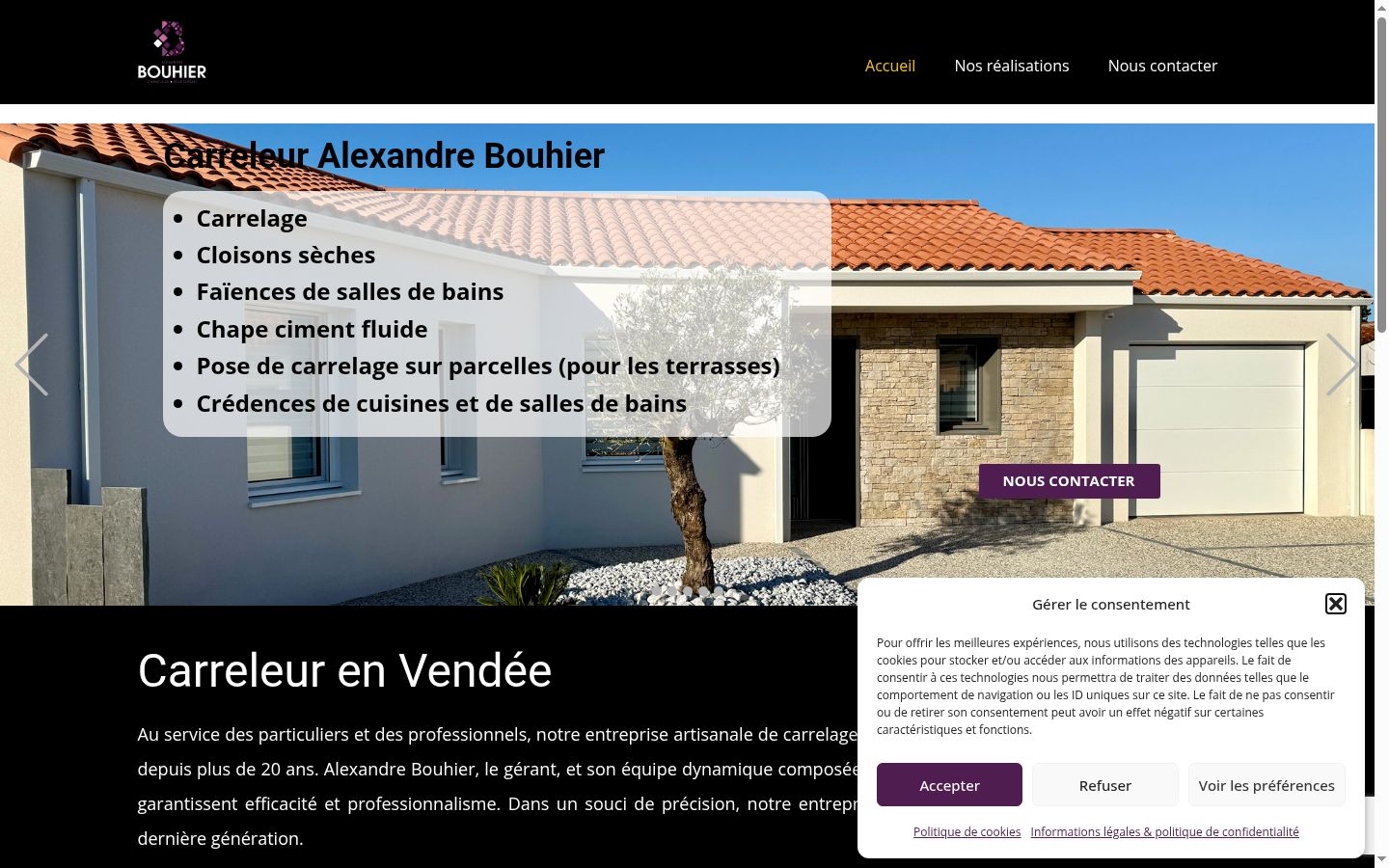 Screenshot tal-banner tal-kunsens muri qabel kwalunkwe interazzjoni