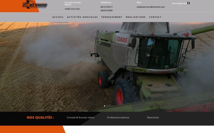 Screenshot of etsdesterriers-agricole-terrassement-charente.fr