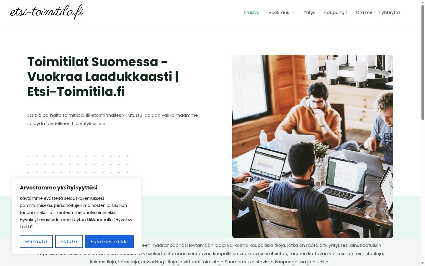 Képernyőkép a bármilyen interakció előtt megjelenő hozzájárulási bannerről