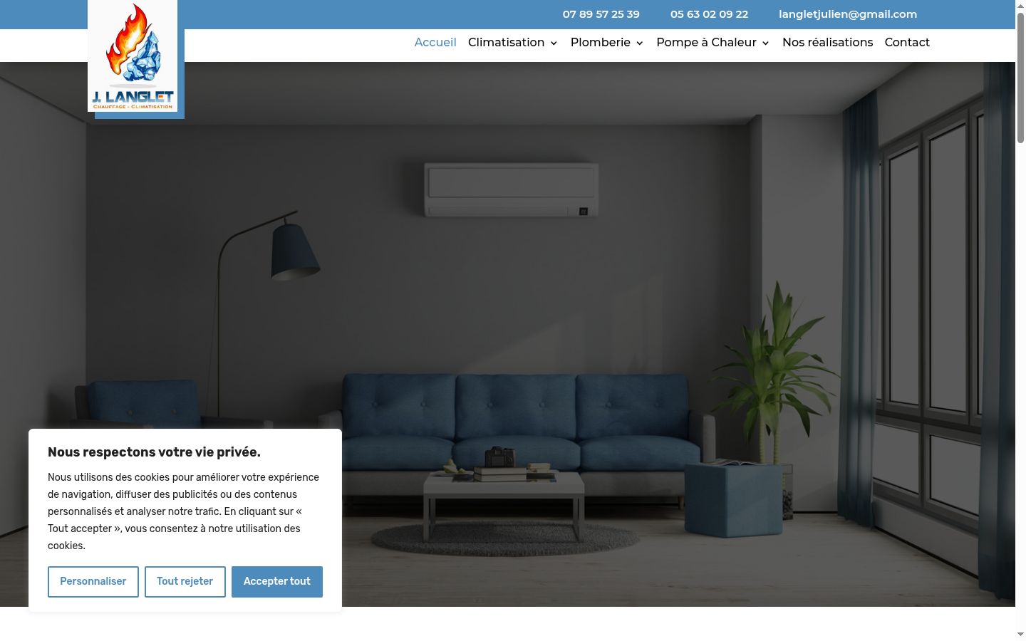 Screenshot del banner di consenso mostrato prima di qualsiasi interazione