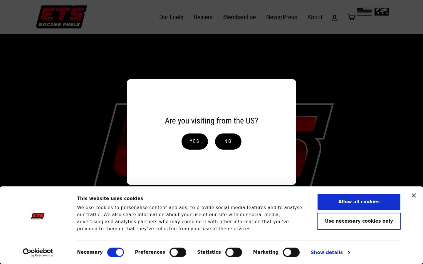 Screenshot of the consent banner shown before any interaction