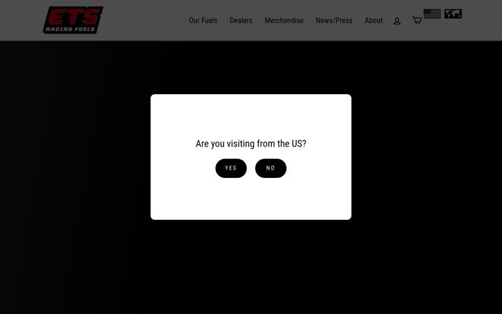 Screenshot of etsracingfuels.com