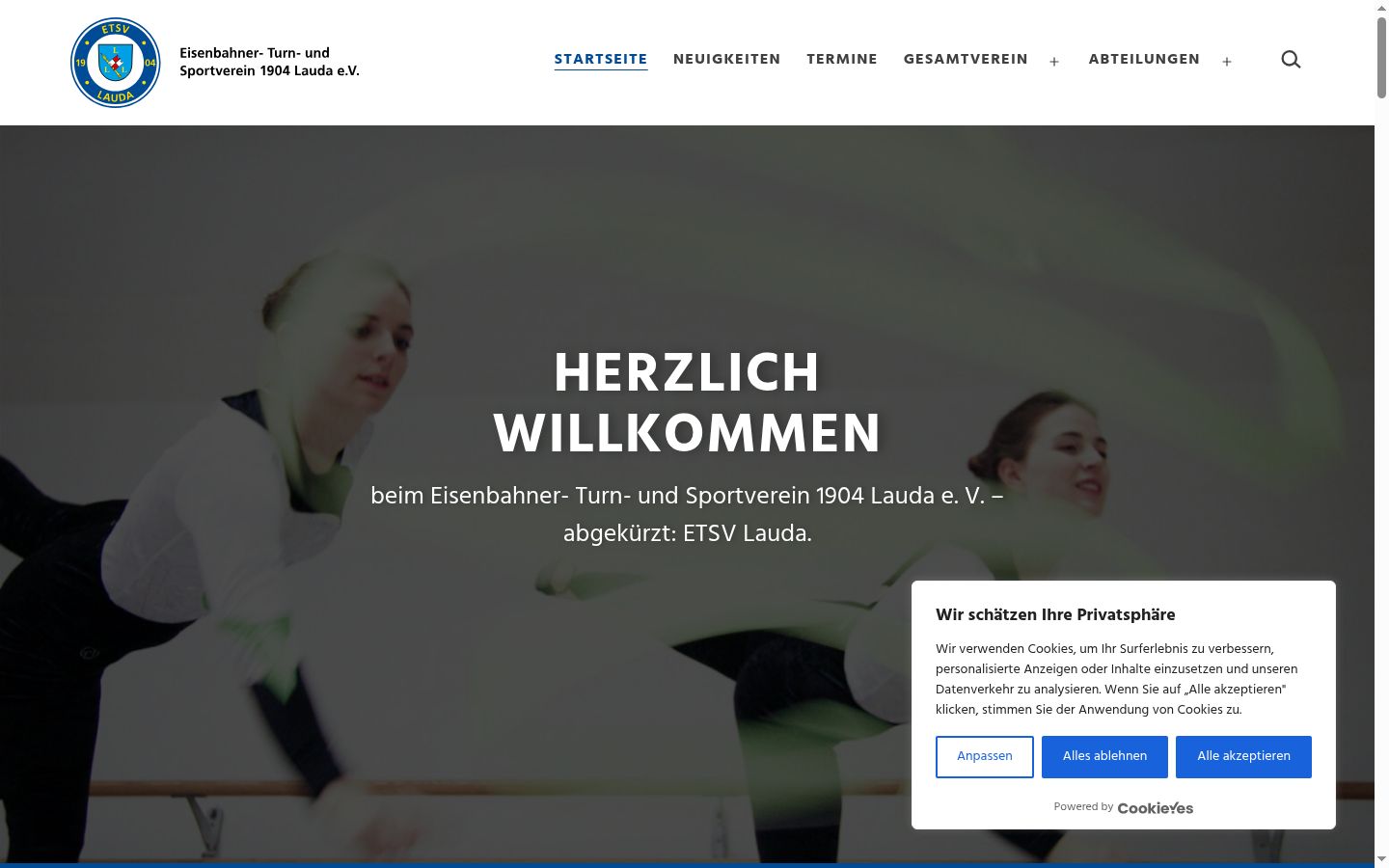 Screenshot des Einwilligungsbanners vor jeglicher Interaktion