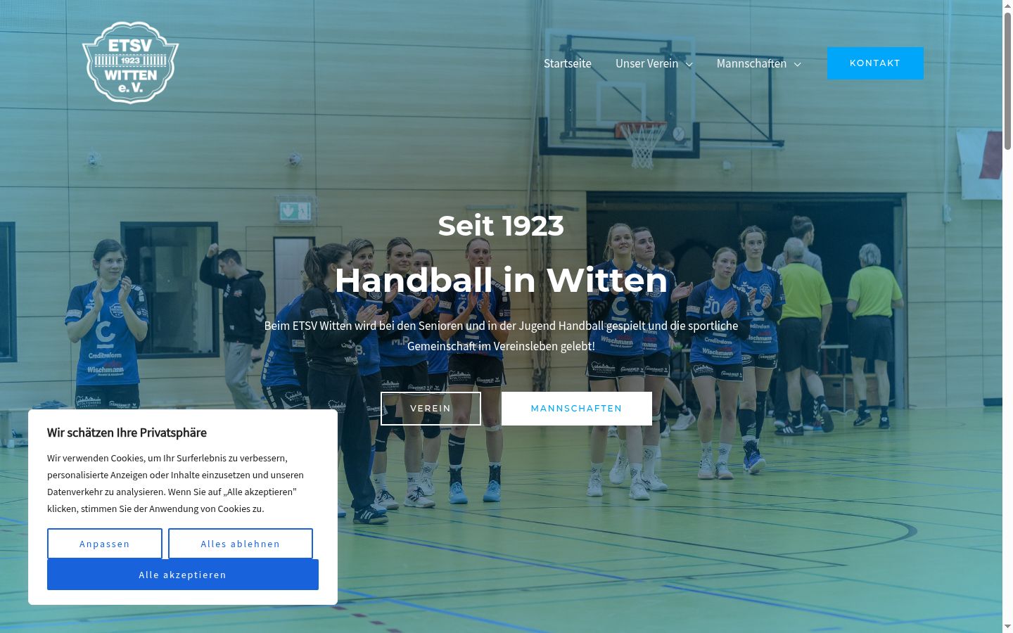 Skärmbild av samtyckesbannern som visades före någon interaktion