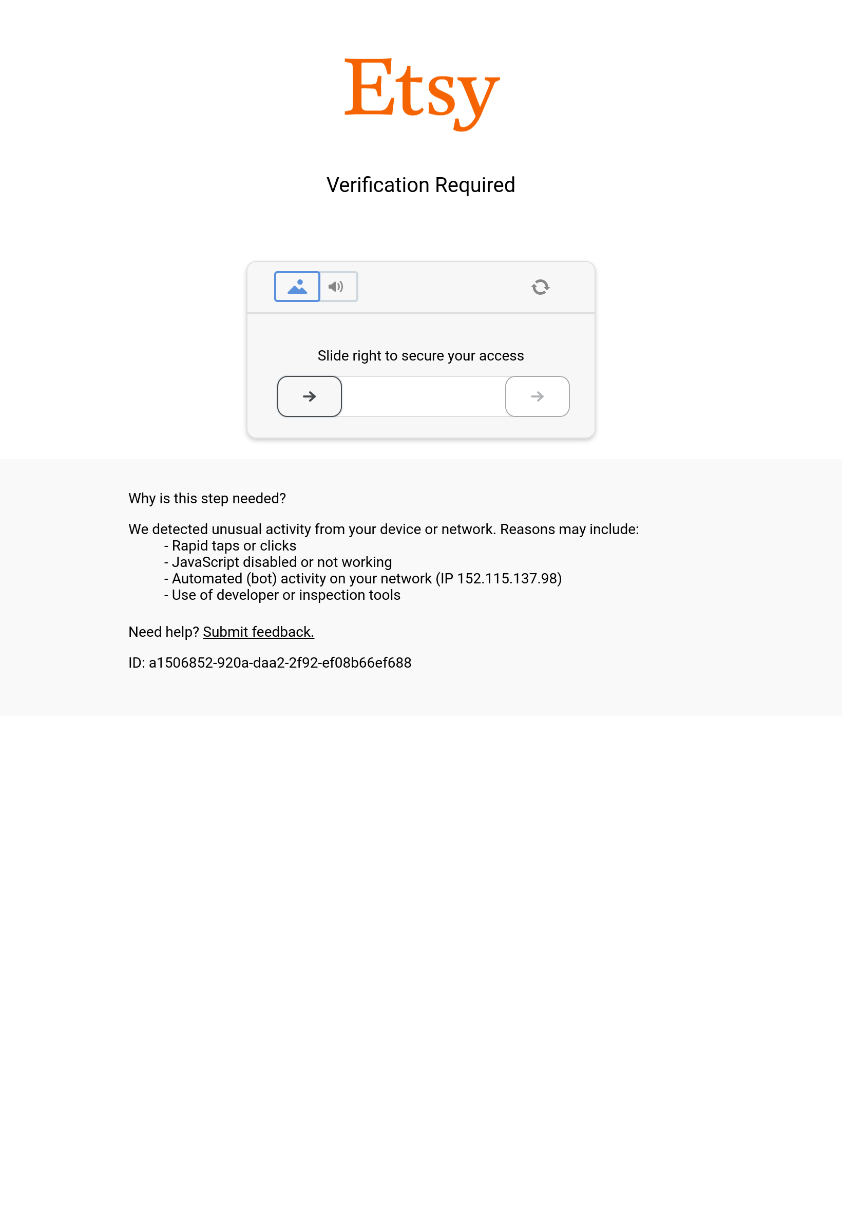 Tablet screenshot of etsy.com