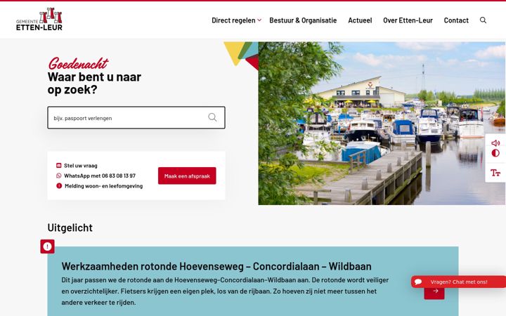 Screenshot ta' etten-leur.nl