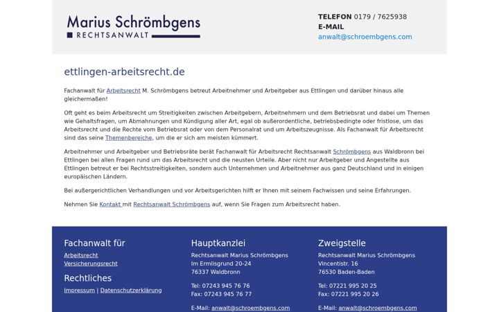 Screenshot von ettlingen-arbeitsrecht.de