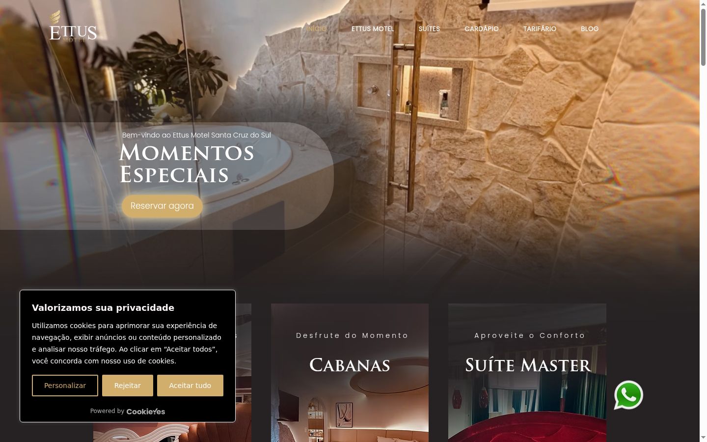 Screenshot of the consent banner shown before any interaction