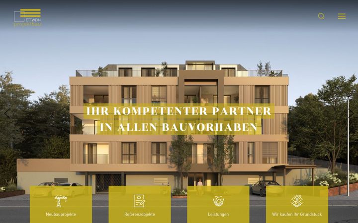 Screenshot of ettwein-projektbau.de