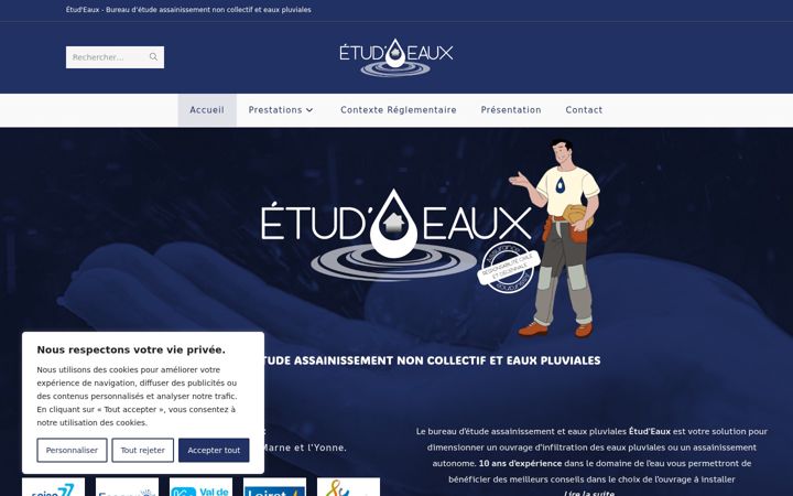 Screenshot of etudeaux.fr