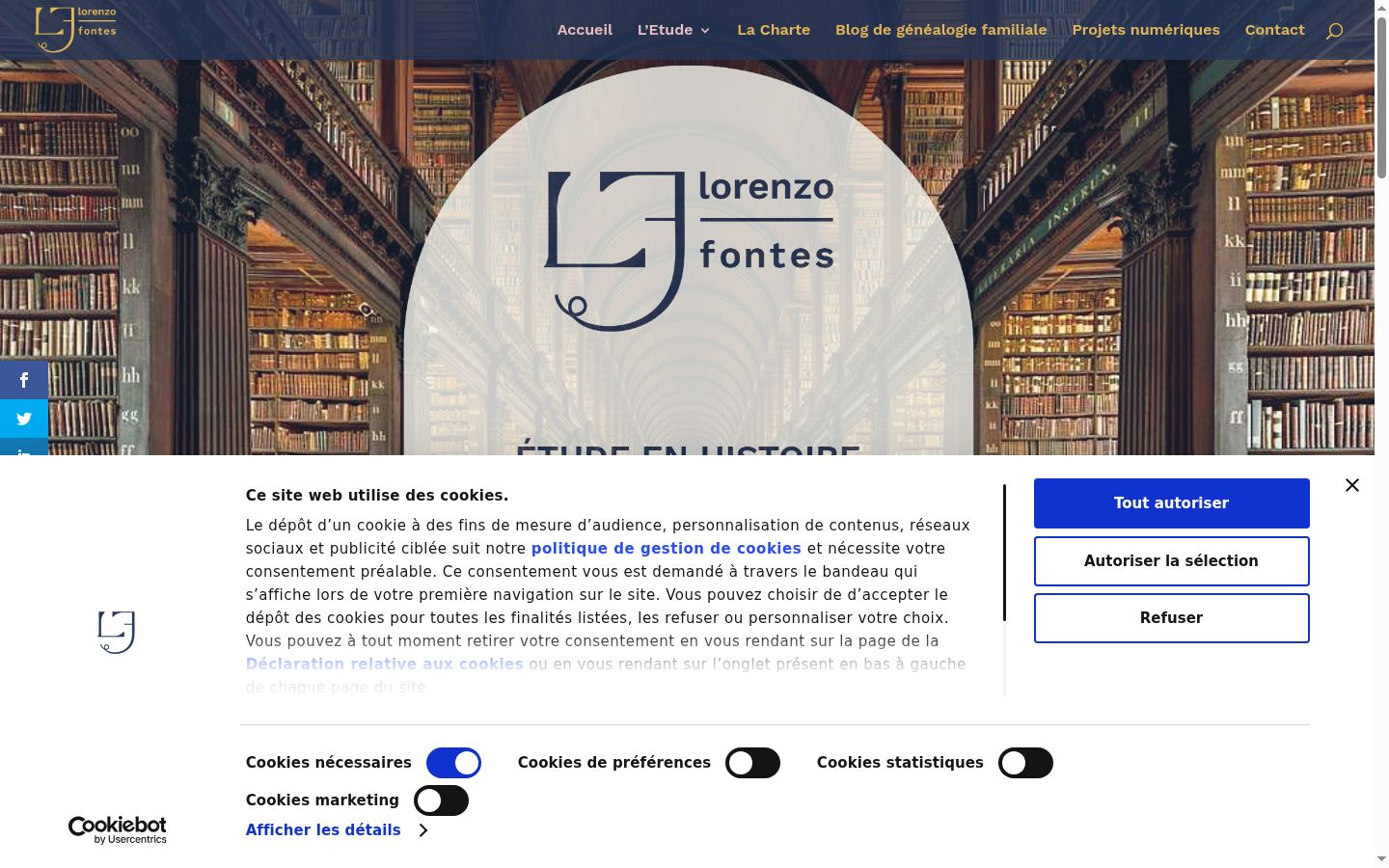 Captura de ecrã do banner de consentimento apresentado antes de qualquer interação