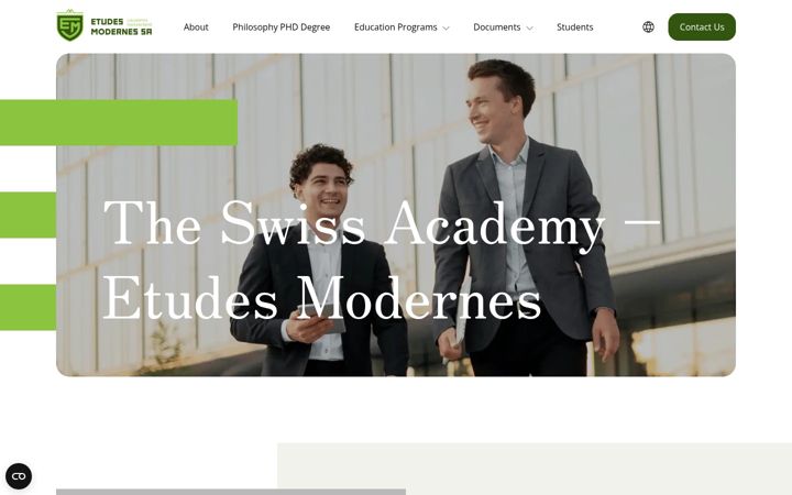 Skärmbild av etudes-modernes.ch