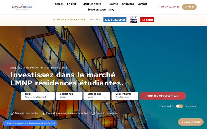 Screenshot of etudiant-invest.fr
