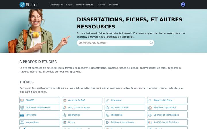 Screenshot of etudier.com