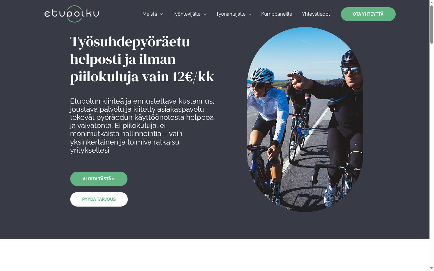 Kuvakaappaus suostumusbannerista, joka näytettiin ennen mitään vuorovaikutusta