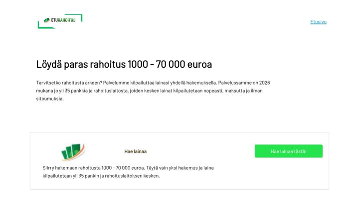 Screenshot ta' eturahoitus.fi