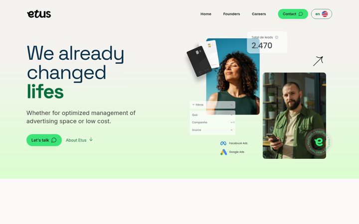 Screenshot of etus.digital