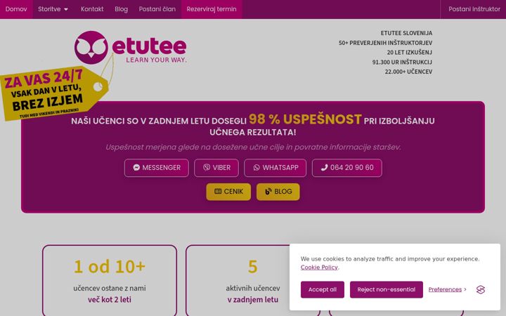 Screenshot di etutee.eu