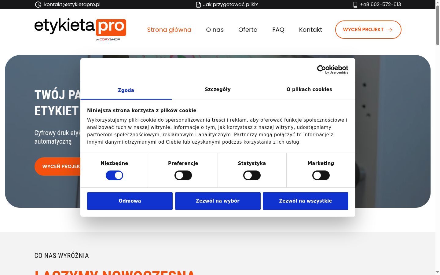 Snímek obrazovky baneru souhlasu zobrazeného před jakoukoli interakcí