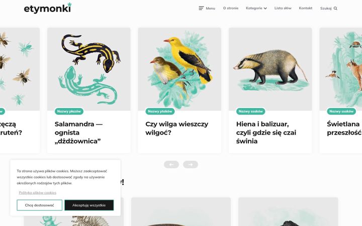 Screenshot of etymonki.pl