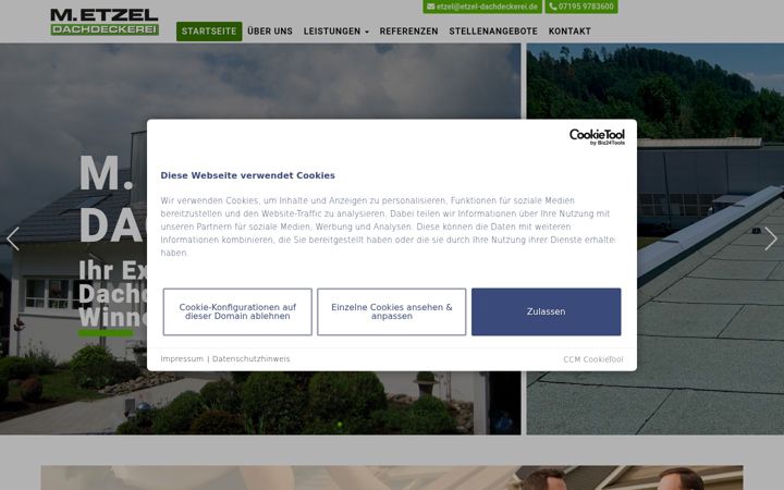 Posnetek zaslona etzel-dachdeckerei.de