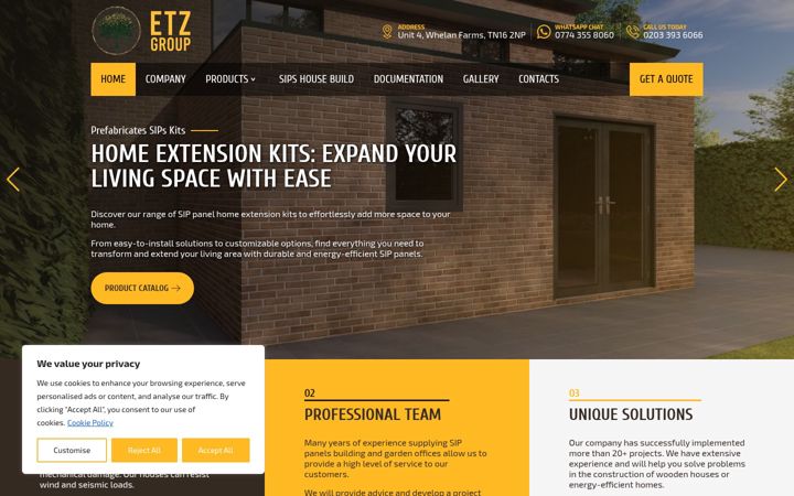 Screenshot of etzgroup.co.uk