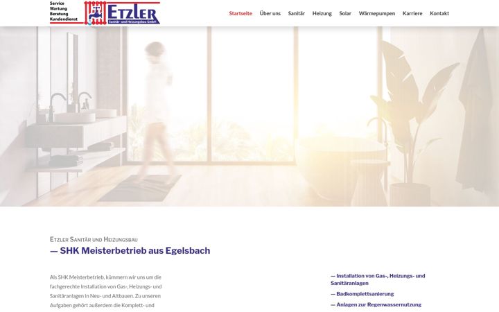 Screenshot of etzler-shk.de