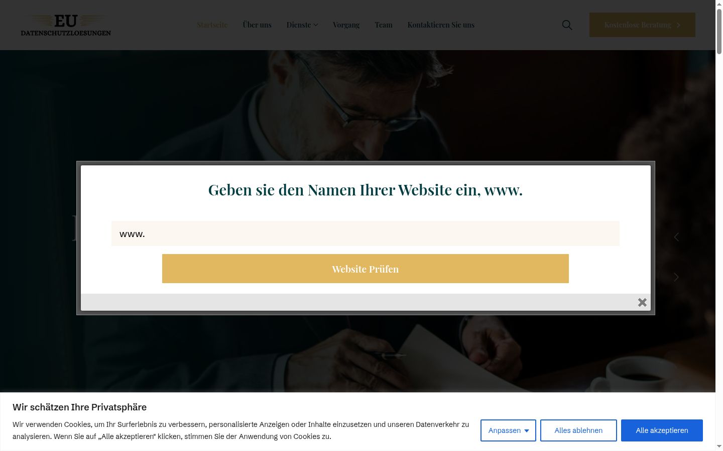 Screenshot tal-banner tal-kunsens muri qabel kwalunkwe interazzjoni