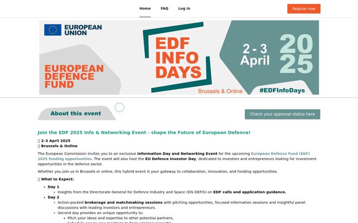 Screenshot of eu-defence-fund-info-days.eu