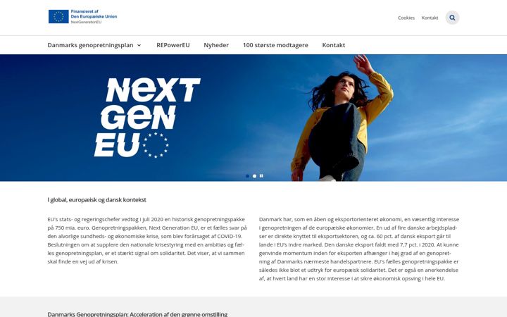 Ekrano kopija eu-genopretningsplan.dk