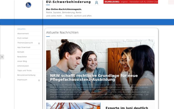 Screenshot of eu-schwerbehinderung.eu