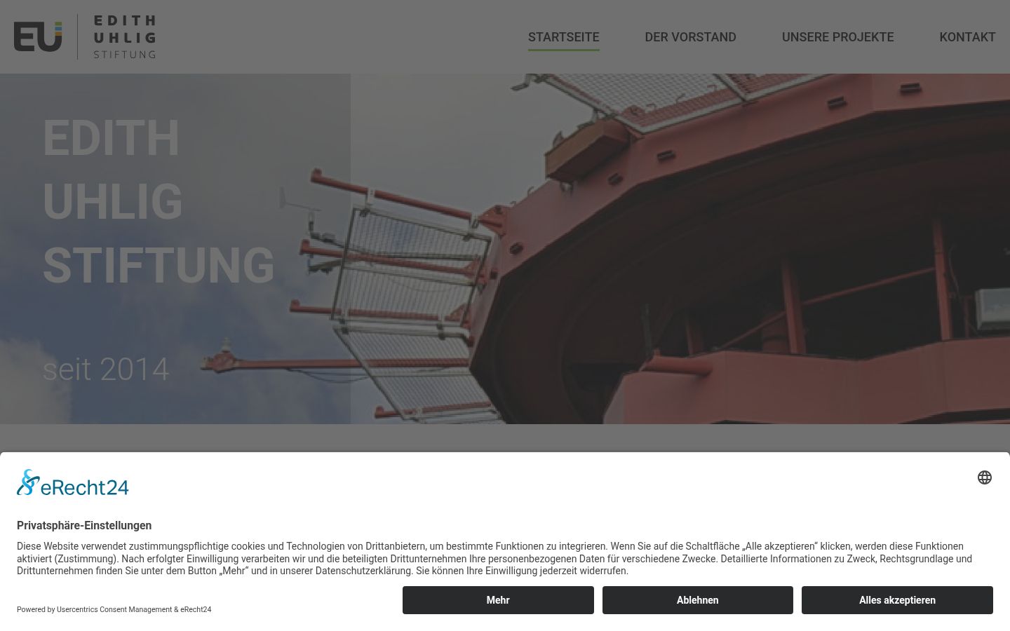 Screenshot of the consent banner shown before any interaction