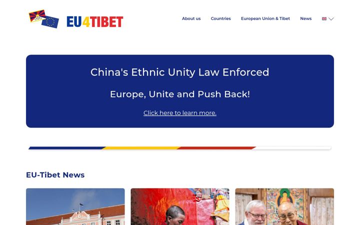 Captură de ecran a eu4tibet.org