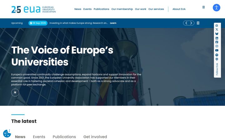 Screenshot of eua.be