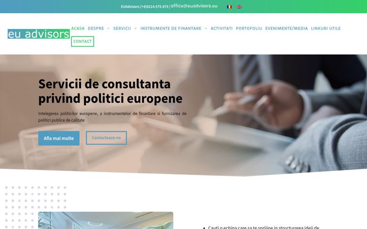 Screenshot of euadvisors.eu