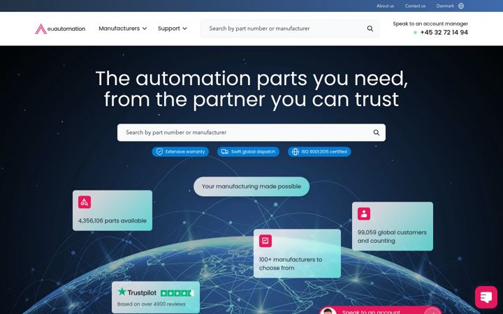 Screenshot of euautomation.com