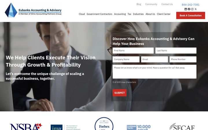 Screenshot of eubanksaccounting.com