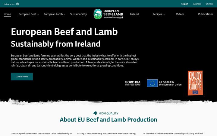 Screenshot of eubeeflamb.eu