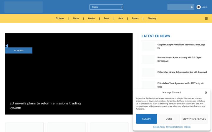 Screenshot of eubusiness.com